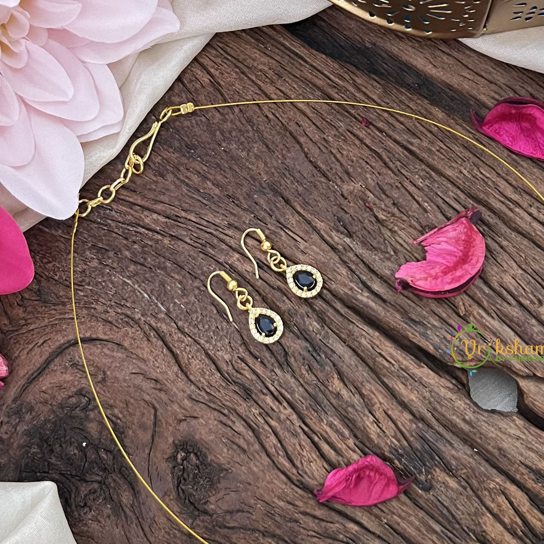 Vriksham Exquisite Tear Drop Invisible Chain-Blue-G18398