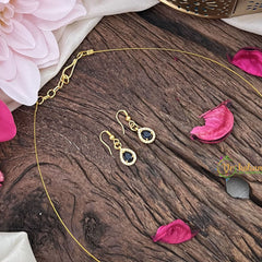 Vriksham Exquisite Tear Drop Invisible Chain-Blue-G18398