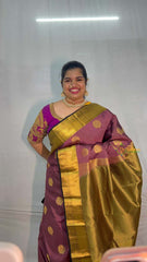 Vriksham Onion Pink With Red Border Vairaoosi Korvai Pure Silk Saree-VS4988