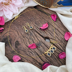 Vriksham Exquisite 3 Tear Drop Invisible Chain-Blue-G18399