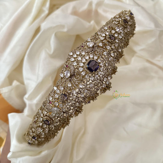 Premium Victorian Diamond Hipbelt-Purple Bead-Pearl-VV1748