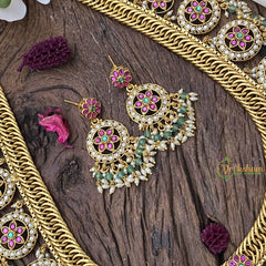 Vriksham Jalebi Style Chain Coin Guttapusalu Jadau Neckpiece-G16217