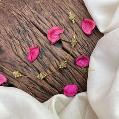 Vriksham Gold Look Alike 5 Floral Pendant Invisible Chain-G18414