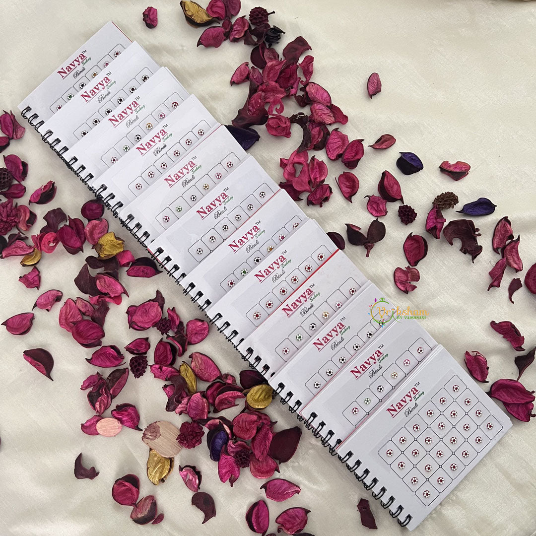 Vriksham Round Shaped Stone Multi Color Bindi Book(Set Of 12 Book)-BB250