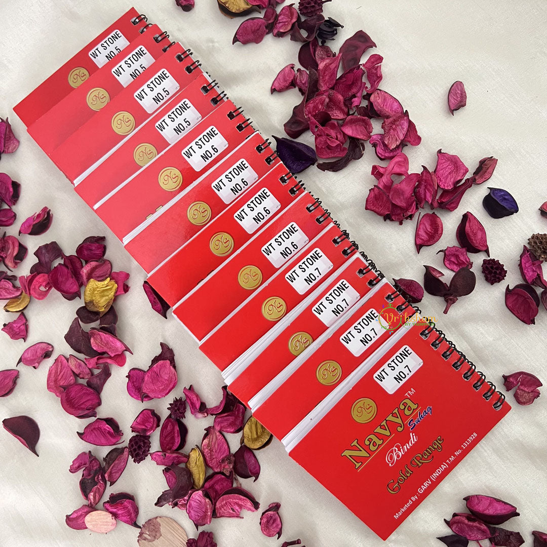 Vriksham Round Shaped Stone Multi Color Bindi Book(Set Of 12 Book)-BB250