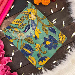 Vriksham Artisanal Seafoam Pen-Work With Floral Bloom Motifs Kalamkari Kurti-VS5071