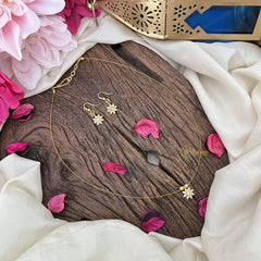 Vriksham Floral AD Stone Single Pendant Invisible Chain-G18420