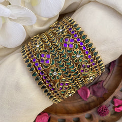 Vriksham Silk Thread Kundan Bridal Bangle Set-Green & Purple-G16238