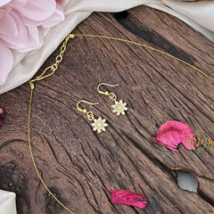 Vriksham Floral AD Stone Single Pendant Invisible Chain-G18420