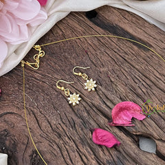 Vriksham Floral AD Stone 3 Pendant Invisible Chain-G18421