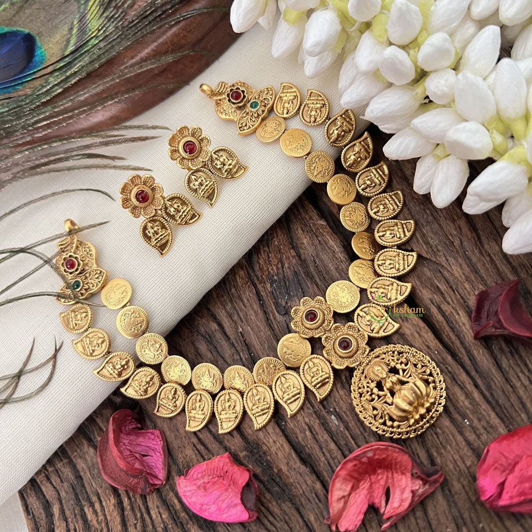 Vriksham Lakshmi Pendant With 2 Layer Maanga & Coin Neckpiece-G17213