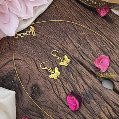 Vriksham Gold Look Alike 3 Butterfly Pendant Invisible Chain-G18412