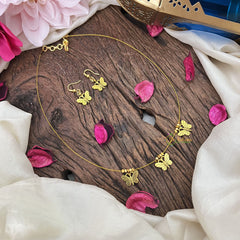Vriksham Gold Look Alike 3 Butterfly Pendant Invisible Chain-G18412
