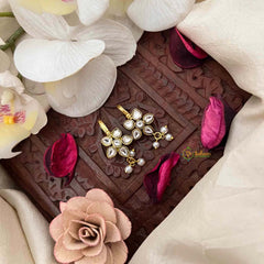 Vriksham Classic Floral Style Pearl Drop Kundan Jadau Bugadi-J4142