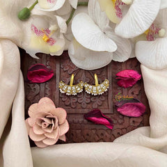 Vriksham Unique White Crescent Pearl Detailing Kundan Jadau Bugadi-J4144