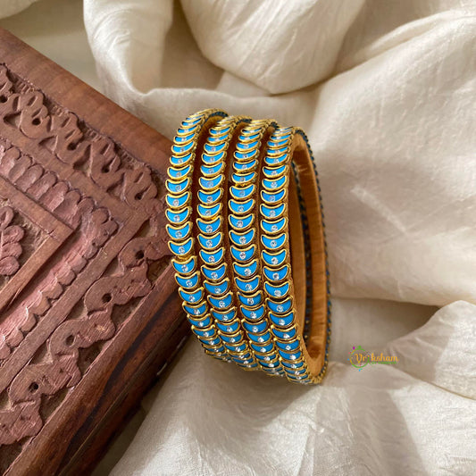 Blue Stone Silk Thread Kundan Bangle-Chand-G12285