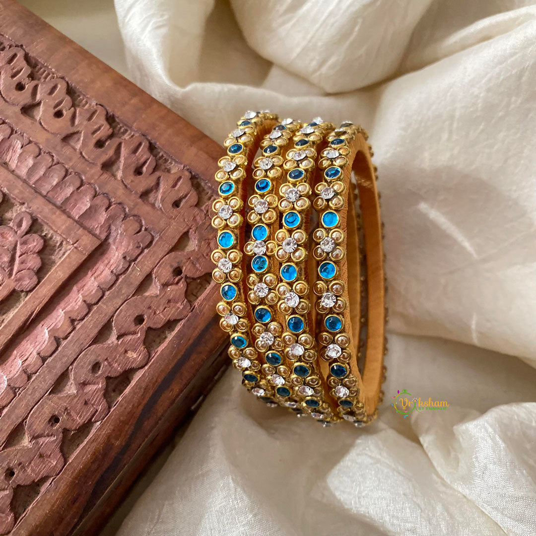 2 Line Firosa Stone Silk Thread Kundan Bangle -G12277