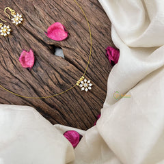 Vriksham AD Stone Floral Invisible Chain-White-G18356