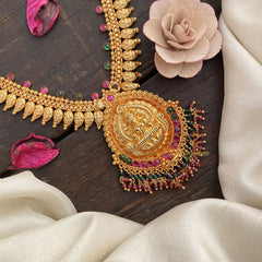 Vriksham Gold Look Alike Lakshmi Pendant Long Neckpiece-G17235