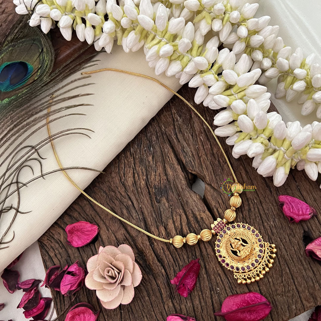 Traditional Kerala Lakshmi Pendant Stone Short Neckpiece-G15296