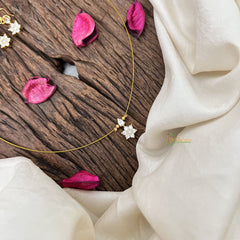 Vriksham Elegant AD Stone Floral Tear Drop Invisible Chain-White-G18345