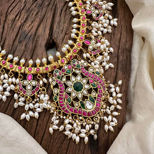 Precious Jadau Kundan Guttapusalu Neckpiece -J1098