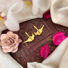 Vriksham Peacock Style Kundan Jadau Bugadi-White Red & Green-J4172