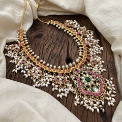 Precious Jadau Kundan Guttapusalu Neckpiece -J1098