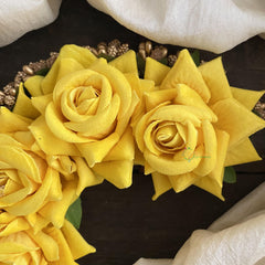 Yellow Rose Veni with Beads- Flower Accessory-H608