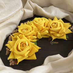 Yellow Rose Veni with Beads- Flower Accessory-H608