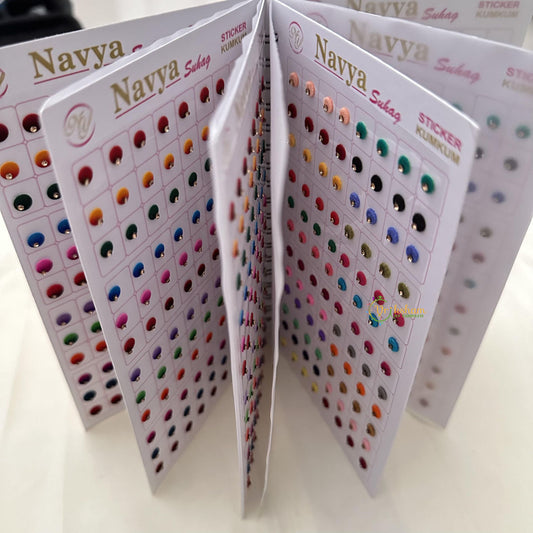 Plain Color Different Shape Sticker Bindi Book-Navya Suhag-BB130