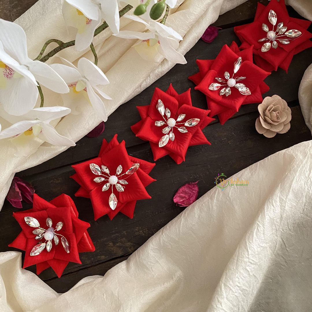 Red Flower Hair Clip-Hair Accessories-H804