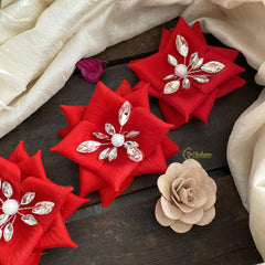 Red Flower Hair Clip-Hair Accessories-H804