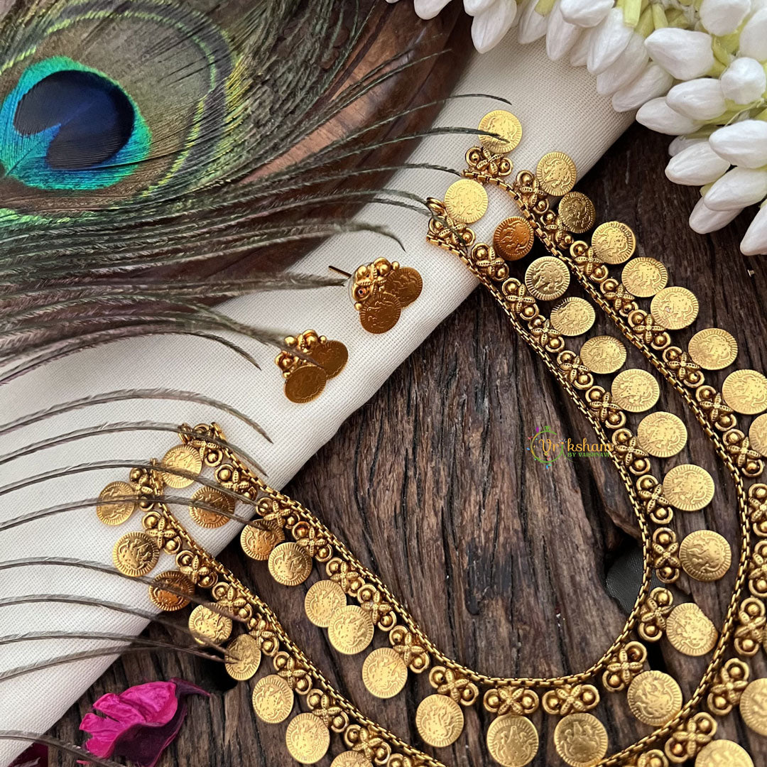 Vriksham Gold Look Alike Two Layer Lakshmi Coin Neckpiece-G19232