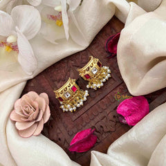 Vriksham Traditional Kundan Jadau Bugadi With Pearl Cluster Bugadi-Mismatch-Red Green & White-J4121