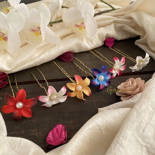 Multicolor Flower Bobby Pin-Hair Accessories-H798