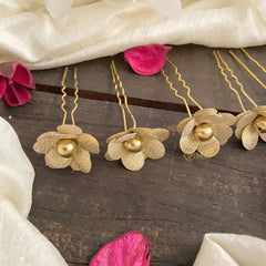 Golden Flower Bobby Pin-Hair Accessories-H642