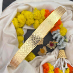 Vriksham Divine Gaj Lakshmi AD Stone Pendant With Honeycomb Texture Hipblet-Gold Bead-G22223