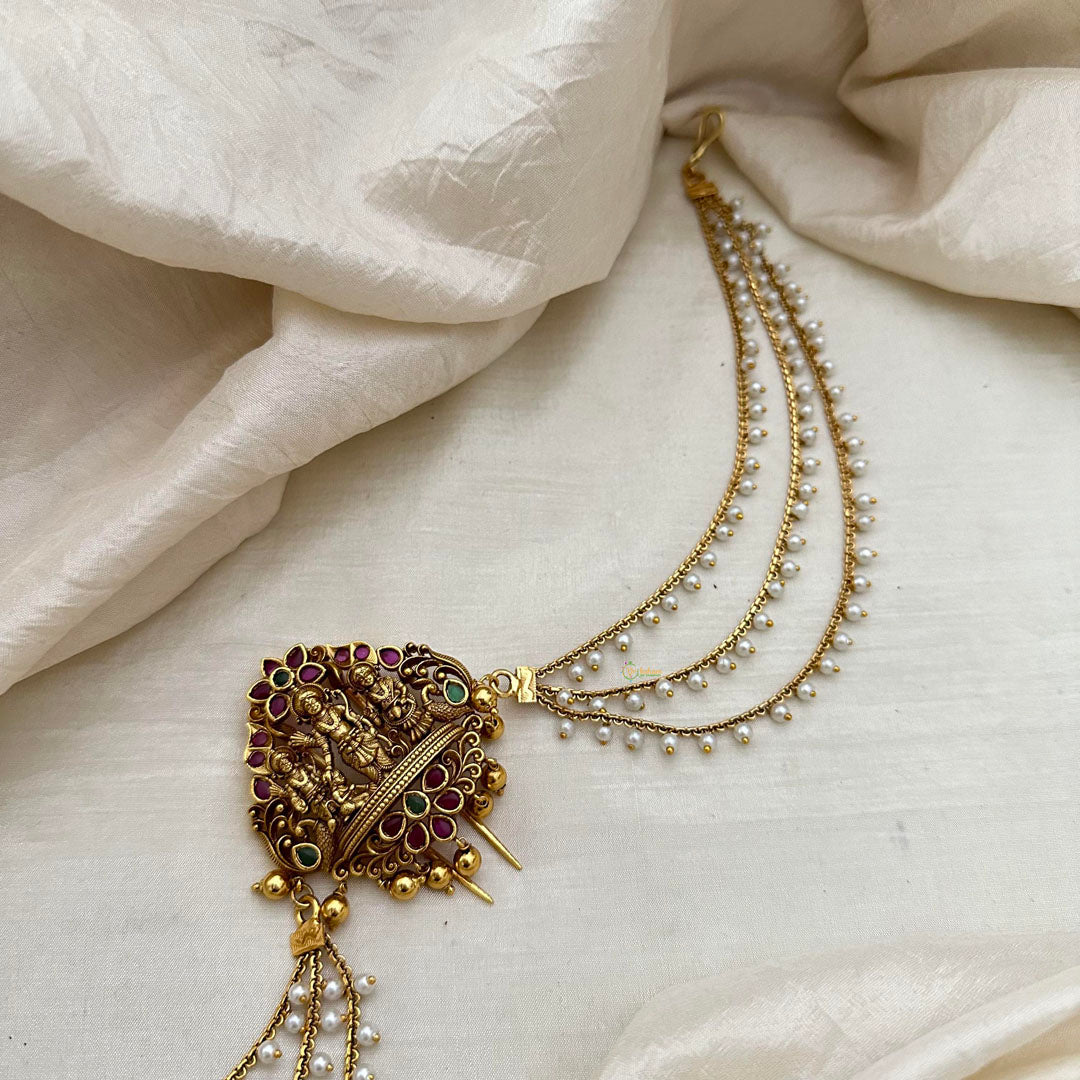 Premium Ram Parivar Jada Billai with Pearl Maatil-Bun Billai-G13145