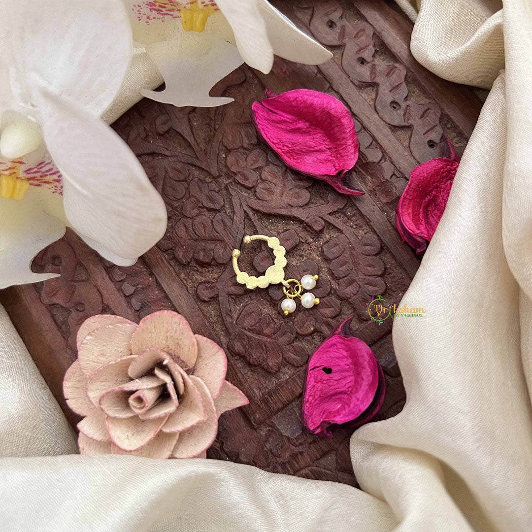 Vriksham Royal Blush Septum Ring in Gold Tone-White-G20175