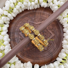 Vriksham Elegant Ganesh ji Golden Bangles-White-G20876