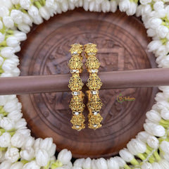 Vriksham Elegant Ganesh ji Golden Bangles-White-G20876