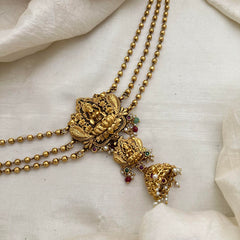 Premium Lakshmi Jada Bun Billai with Golden Pearl Maatil-Red Green Beads-G13137