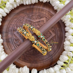 Vriksham Lakshmi Green Floral  Stone Bangles-G20881