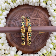Vriksham Lakshmi Green Floral  Stone Bangles-G20881