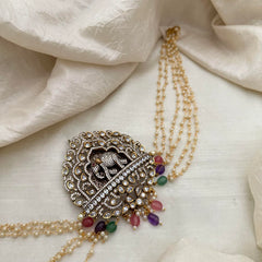 Exquisite Victorian Diamond Elephant Jada Billai with Pearl Maatil-Beads-G13169