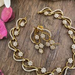 Vriksham Unique Gold Look Alike AD Stone Neckpiece-G16349