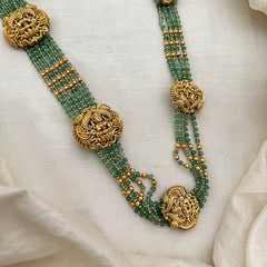 Premium Multilayer Lakshmi Jada Billai Bridal Hair Accessory-Pastel Green Beads-G13126