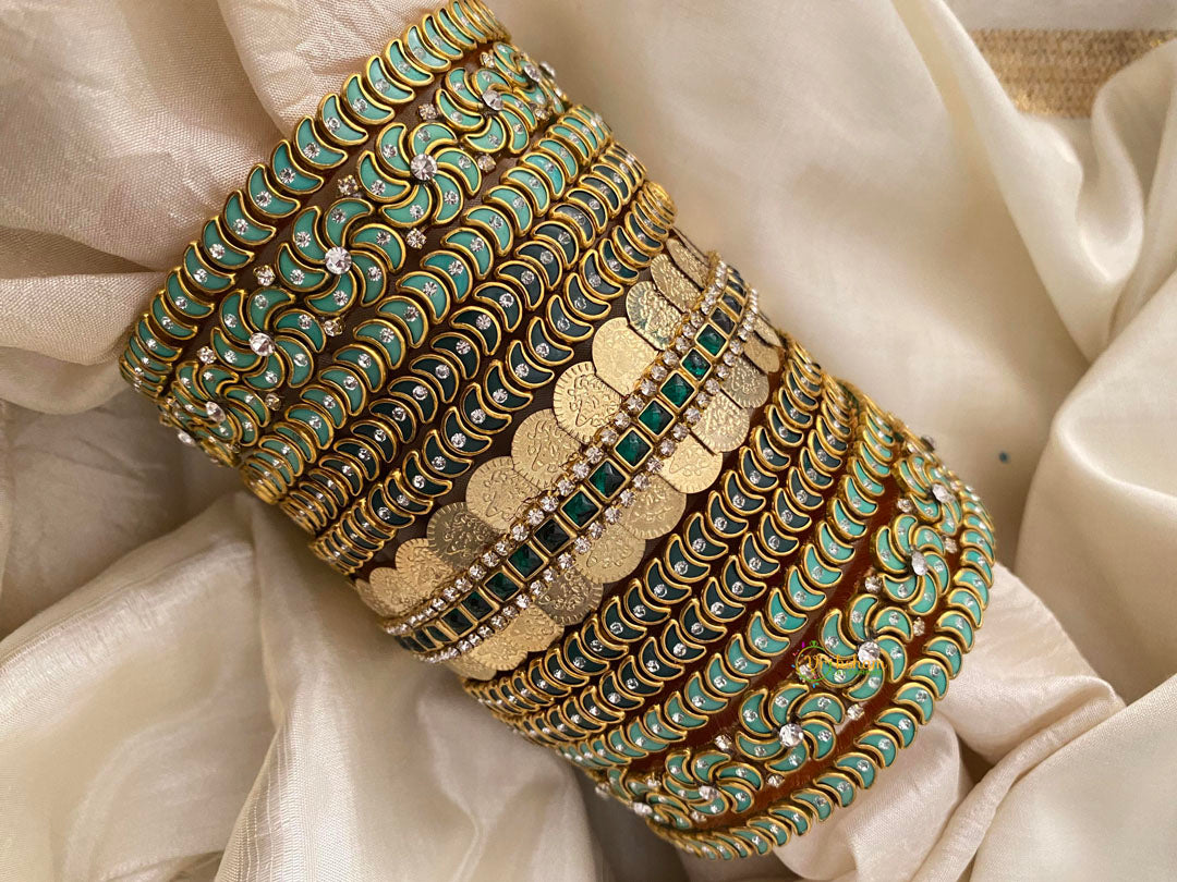 Silk Thread Kundan Bridal Bangle-Green-G12319