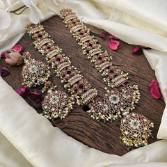 Vriksham Precious Dual Peacock Pendant Kemp Haram-G16150